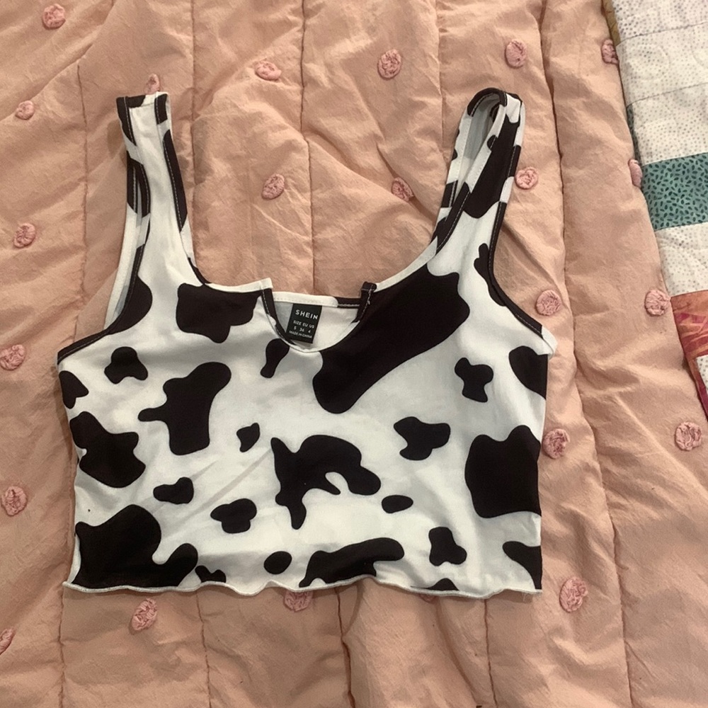 cow print top. super comfortable and good for summer